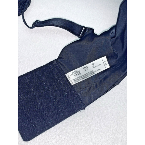 42F Leading Lady 5211 Luxe Body Side Smoothing Wirefree T-Shirt Bra Lace Black - Picture 6 of 9